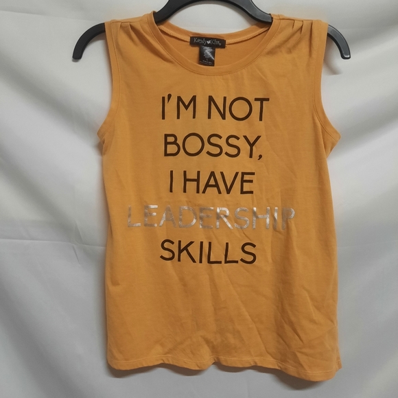 5/$30 NWT Kandy Kiss Mustard Yellow Sarcastic Tank Large - Picture 1 of 6